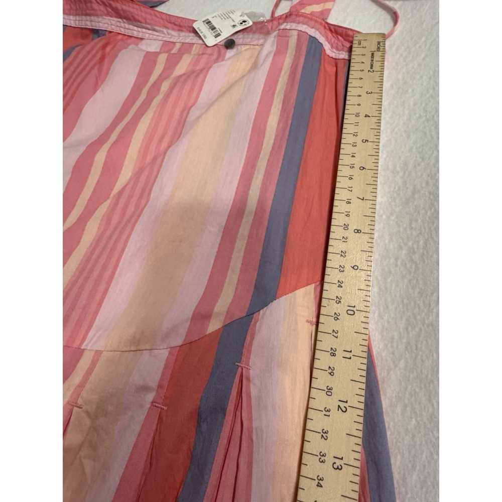 Free People NWT Woman's S Primavera Stripe Midi Dress Pink Coral & Blue NWT - Picture 3 of 11
